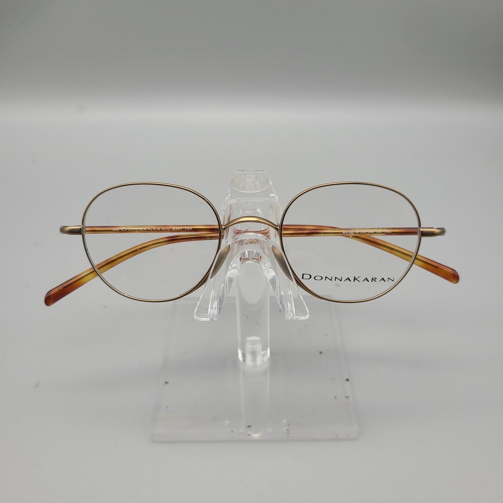 Donna Karan 8241 705 Matte Gold Round Eyeglasses Frames Japan 44-18-140